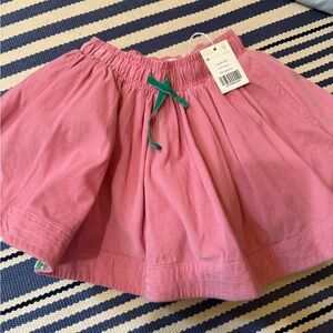 Mini Boden Pink Skater Skirt with Green Bow